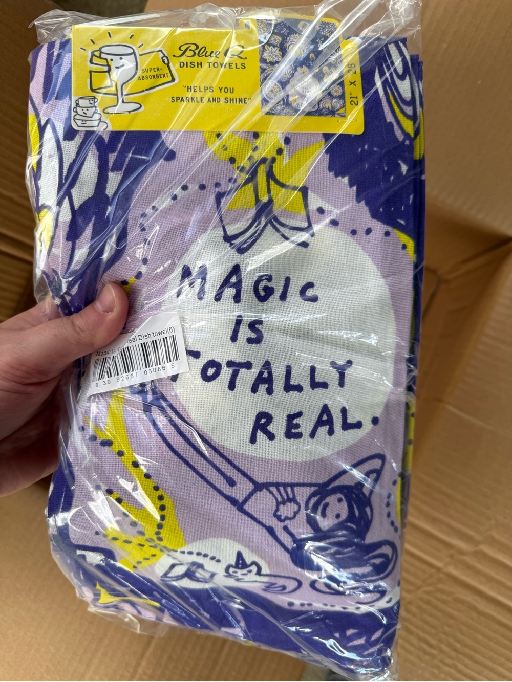 Set of 6 Blue Q Magic Is Totally Real Dish Towels